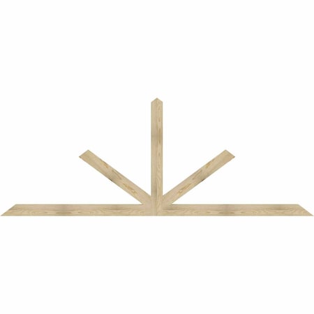 Ekena Millwork Saratoga Rough Sawn Timber Gable Bracket, Douglas Fir, 108"W x 40"H x 2"D x 4"F, 9/12 Pitch GBW108X40X0204SAR00RDF